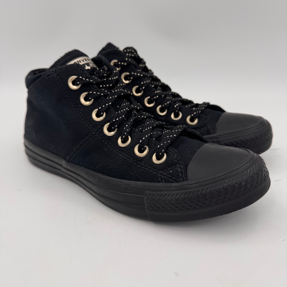 Converse Madison Mid Black Gold Sneakers Women 6.5 Streetwear Indie Urban Skater
